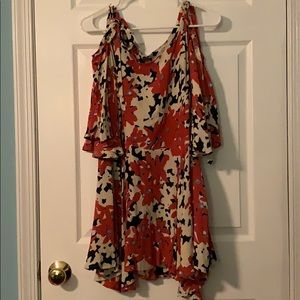 Free People Floral Open Shoulder Dress